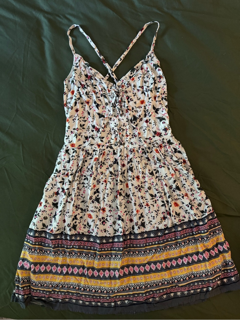 Abercrombie & Fitch White Floral Smocked Sundress